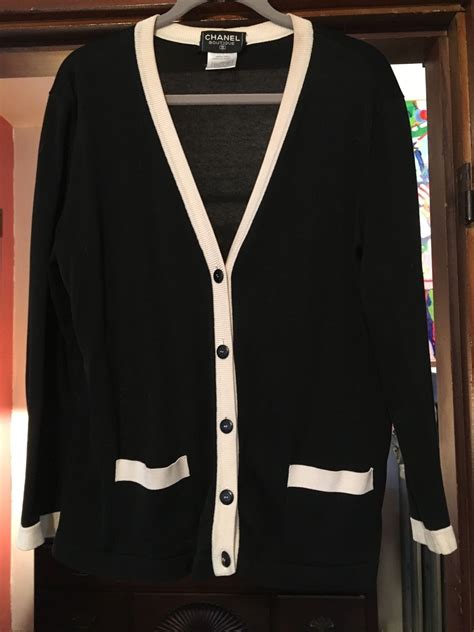 cardigan chanel ilary blasi|Chanel black and white cardigans.